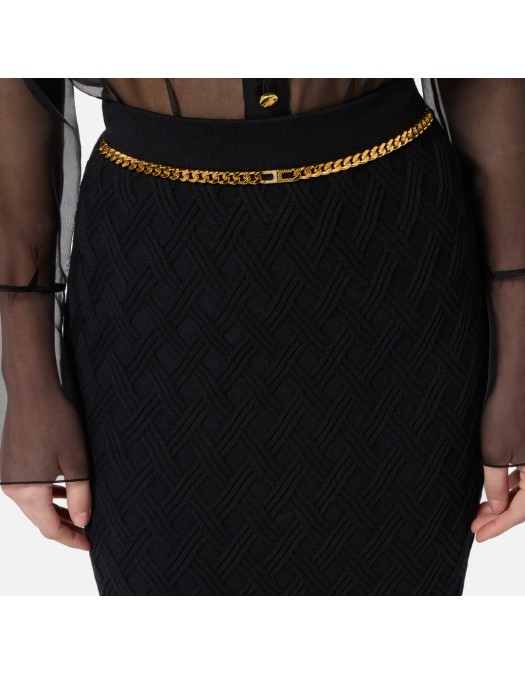 FUSTA ELISABETTA FRANCHI, Lant auriu atasat, Negru - GK20B56E2110 FUSTA ELISABETTA FRANCHI, Lant auriu atasat, Negru - GK20B56E2110