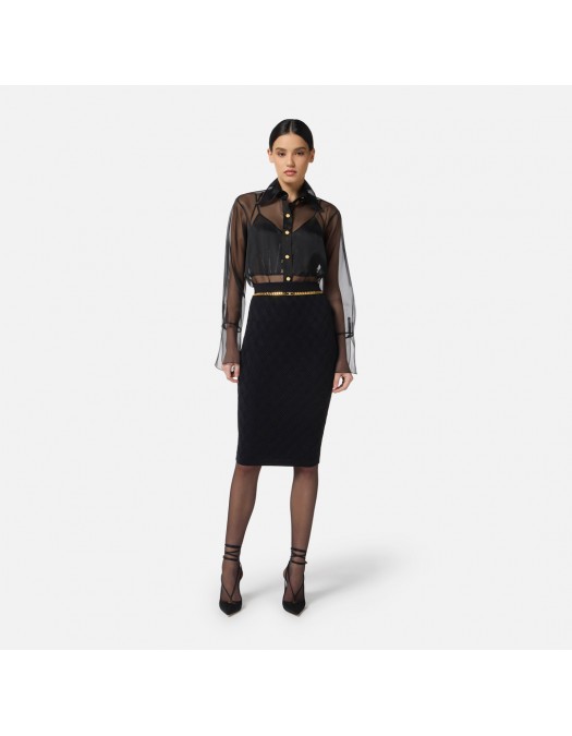 FUSTA ELISABETTA FRANCHI, Lant auriu atasat, Negru - GK20B56E2110 FUSTA ELISABETTA FRANCHI, Lant auriu atasat, Negru - GK20B56E2110