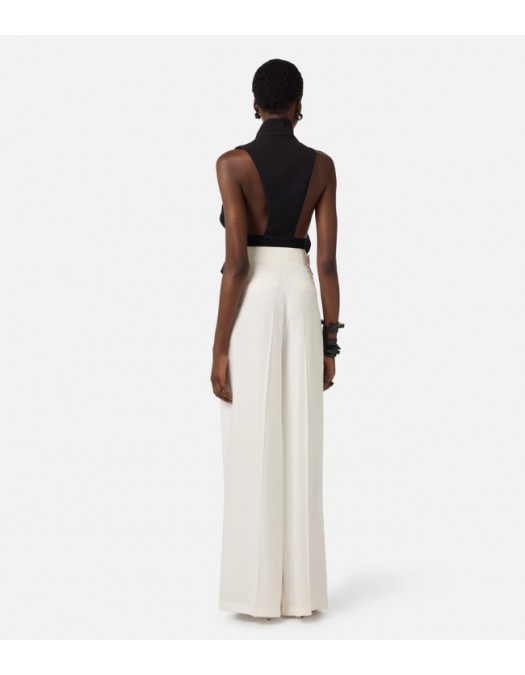 Vesta ELISABETTA FRANCHI, Waistcoat in lightweight crêpe fabric with satin lapels - GL00361E2110