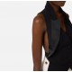 Vesta ELISABETTA FRANCHI, Waistcoat in lightweight crêpe fabric with satin lapels - GL00361E2110