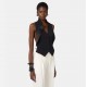 Vesta ELISABETTA FRANCHI, Waistcoat in lightweight crêpe fabric with satin lapels - GL00361E2110