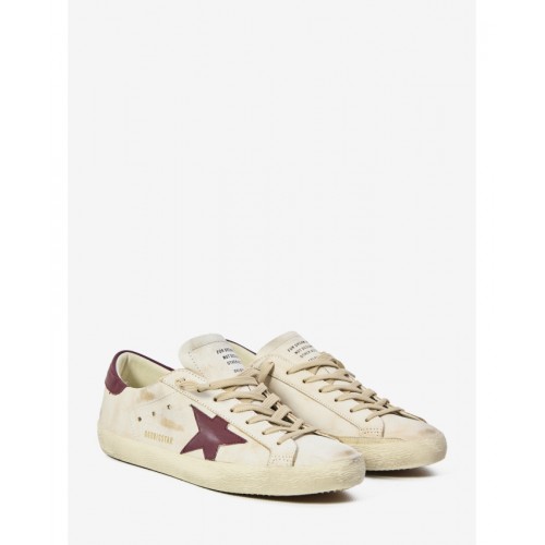 Sneakers GOLDEN GOOSE, Super Star sneakers, Alb si Visiniu