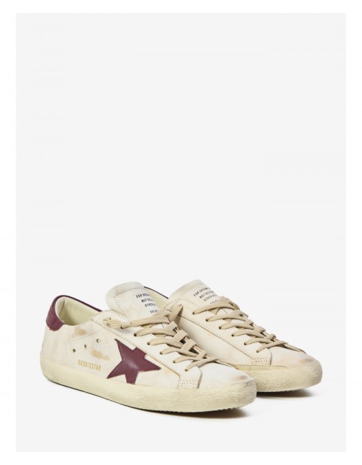 Sneakers GOLDEN GOOSE, Super Star sneakers, Alb si Visiniu - GMF00101F00811410350