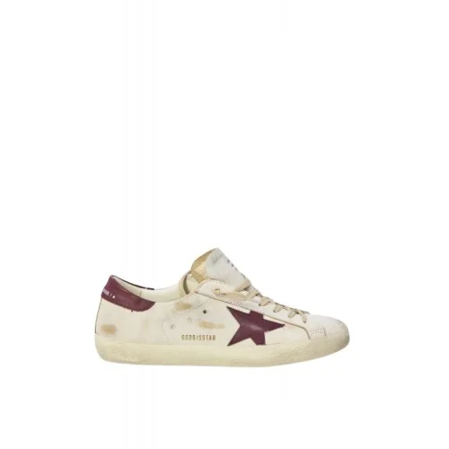 Sneakers GOLDEN GOOSE, Super Star sneakers, Alb si Visiniu