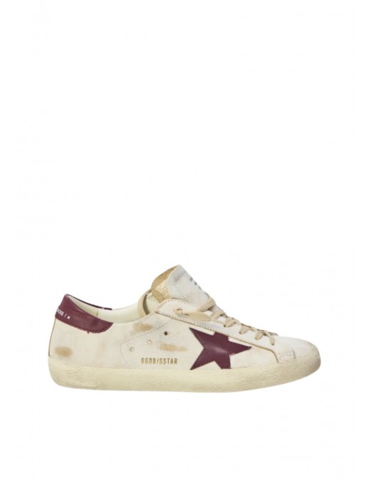 Sneakers GOLDEN GOOSE, Super Star sneakers, Alb si Visiniu - GMF00101F00811410350