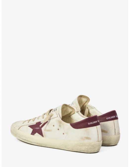 Sneakers GOLDEN GOOSE, Super Star sneakers, Alb si Visiniu - GMF00101F00811410350