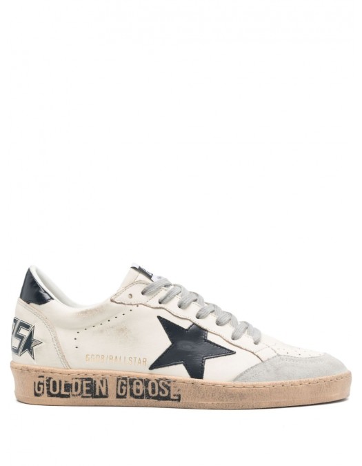 Sneakers Golden Goose, Black Star, Logo Letters, White - GMF00117F00686910509