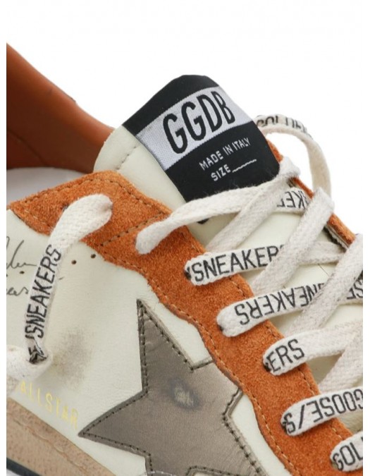 Sneakers GOLDEN GOOSE, Ball Star Distressed-Effect Leather, Orange - GMF00117F00872083405
