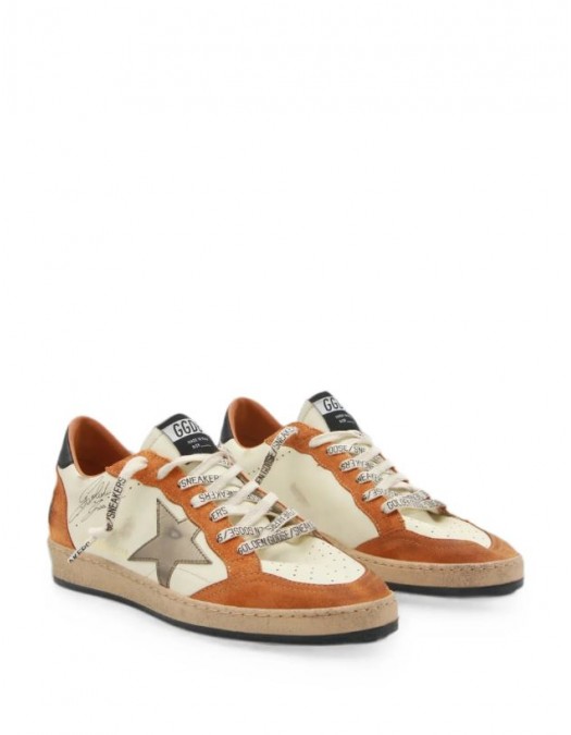 Sneakers GOLDEN GOOSE, Ball Star Distressed-Effect Leather, Orange - GMF00117F00872083405