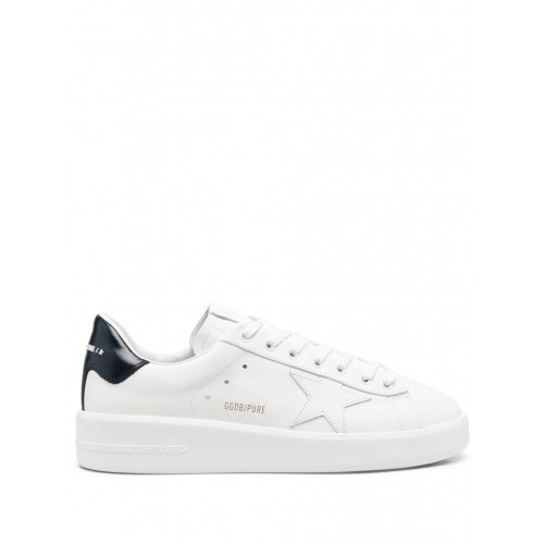 Sneakers Golden Goose, Purestar, Midnight Blue Details, Low Top, White