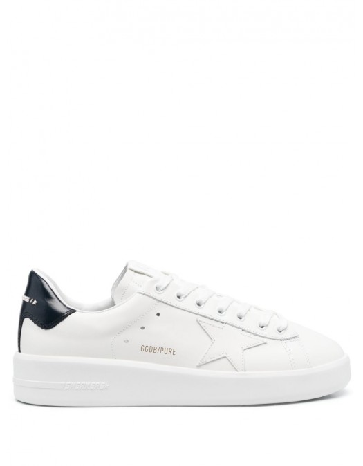 Sneakers Golden Goose, Purestar, Midnight Blue Details, Low Top, White - GMF00197F00416110793