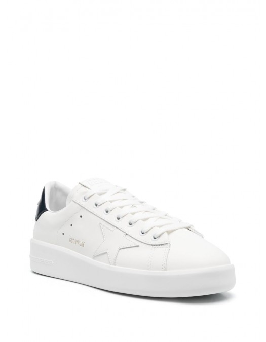 Sneakers Golden Goose, Purestar, Midnight Blue Details, Low Top, White - GMF00197F00416110793