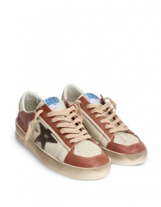 Sneakers GOLDEN GOOSE, Stardan Leather Low-Top Sneakers, Brown - GMF00479F00852612488