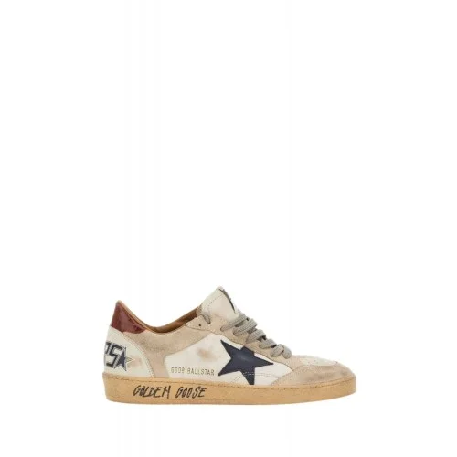 Sneakers Golden Goose, Ball Star, Red Croco Details, Crem