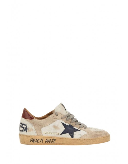 Sneakers Golden Goose, Ball Star, Red Croco Details, Crem - GMF01034F00812712387