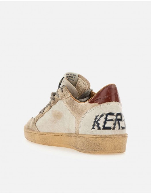 Sneakers Golden Goose, Ball Star, Red Croco Details, Crem - GMF01034F00812712387
