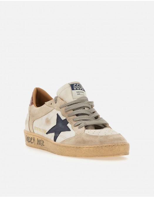 Sneakers Golden Goose, Ball Star, Red Croco Details, Crem - GMF01034F00812712387