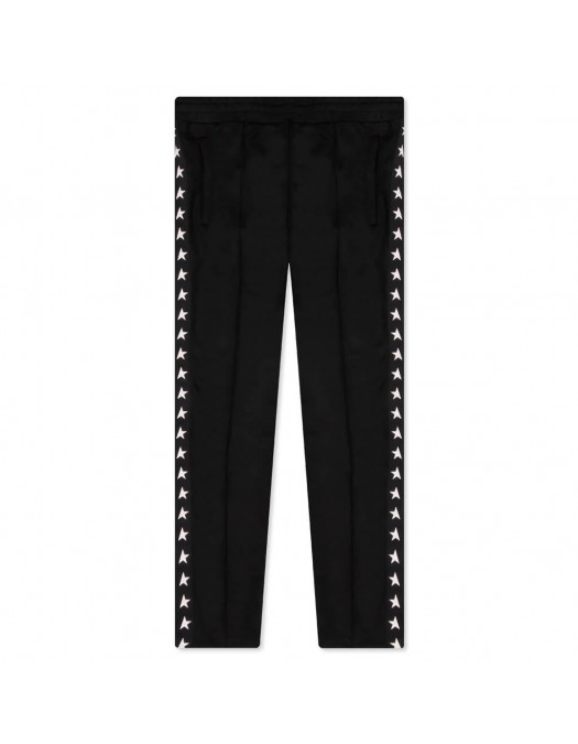 Pantaloni Golden Goose, White Star Print, Black - GMP00877P00052180203