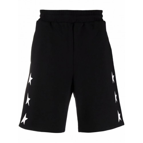 Pantaloni scurti Golden Goose, Cotton, White Stars, Black Pantaloni scurti Golden Goose, Cotton, White Stars, Black