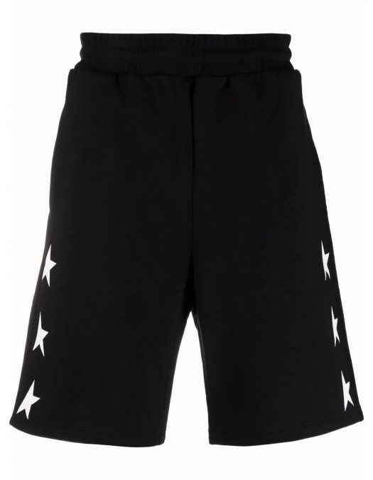 Pantaloni scurti Golden Goose, Cotton, White Stars, Black - GMP00878P00053280203