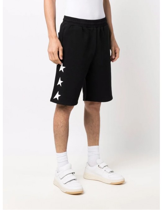 Pantaloni scurti Golden Goose, Cotton, White Stars, Black - GMP00878P00053280203