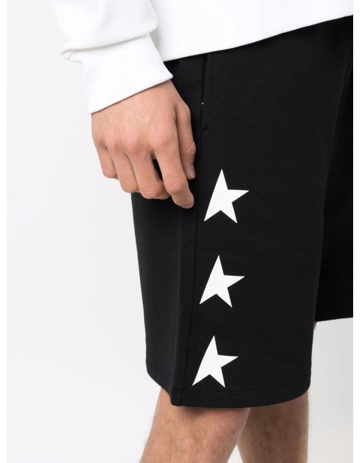 Pantaloni scurti Golden Goose, Cotton, White Stars, Black - GMP00878P00053280203