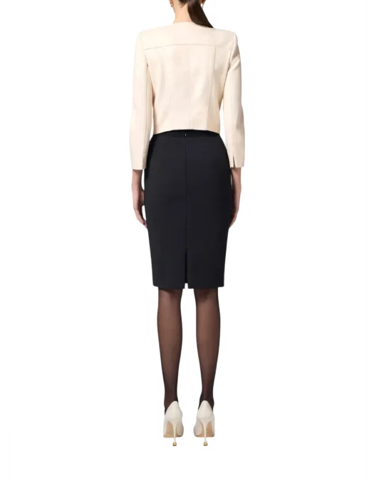 FUSTA ELISABETTA FRANCHI, Midi, Bow Detailing, Black - GO11852E2110