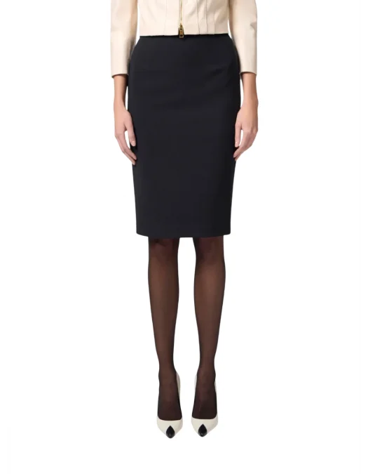 FUSTA ELISABETTA FRANCHI, Midi, Bow Detailing, Black - GO11852E2110