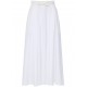 FUSTA ELISABETTA FRANCHI, Belted Satin, Long, Elegant, White - GO12152E2100 FUSTA ELISABETTA FRANCHI, Belted Satin, Long, Elegant, White - GO12152E2100