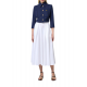 FUSTA ELISABETTA FRANCHI, Belted Satin, Long, Elegant, White - GO12152E2100 FUSTA ELISABETTA FRANCHI, Belted Satin, Long, Elegant, White - GO12152E2100