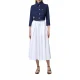 FUSTA ELISABETTA FRANCHI, Belted Satin, Long, Elegant, White - GO12152E2100 FUSTA ELISABETTA FRANCHI, Belted Satin, Long, Elegant, White - GO12152E2100