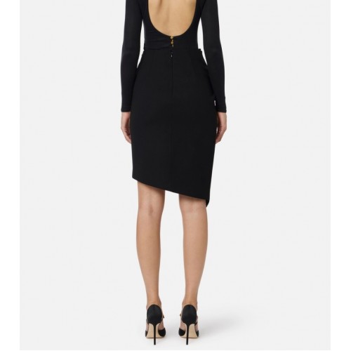 FUSTA ELISABETTA FRANCHI, in crêpe fabric with jewel detail, Negru FUSTA ELISABETTA FRANCHI, in crêpe fabric with jewel detail, Negru