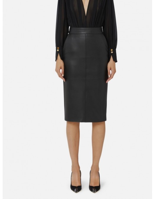 Fusta ELISABETTA FRANCHI, with jewel clasps, Negru - GO14557E2110 Fusta ELISABETTA FRANCHI, with jewel clasps, Negru - GO14557E2110