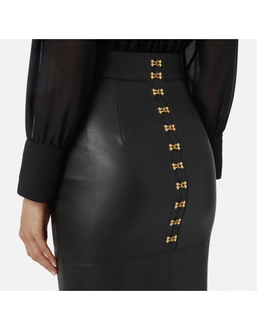 Fusta ELISABETTA FRANCHI, with jewel clasps, Negru - GO14557E2110 Fusta ELISABETTA FRANCHI, with jewel clasps, Negru - GO14557E2110
