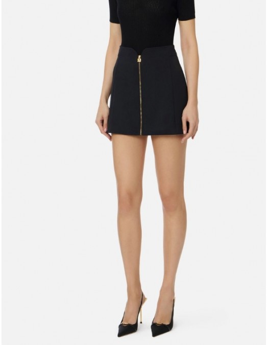 Fusta ELISABETTA FRANCHI, Miniskirt in double layer stretch crêpe fabric - GO15061E2110