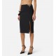 Fusta ELISABETTA FRANCHI, Skirt in double layer stretch crêpe fabric with logo details - GO14761E2360
