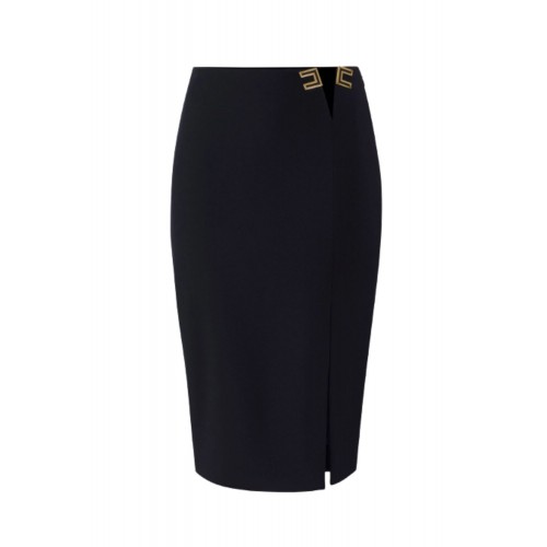 Fusta ELISABETTA FRANCHI, Skirt in double layer stretch crêpe fabric with logo details