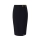Fusta ELISABETTA FRANCHI, Skirt in double layer stretch crêpe fabric with logo details - GO14761E2360