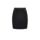 FUSTA ELISABETTA FRANCHI, double-layer crêpe fabric, lant atasat, Negru - GO14857E2110