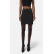 FUSTA ELISABETTA FRANCHI, double-layer crêpe fabric, lant atasat, Negru - GO14857E2110