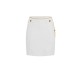 FUSTA ELISABETTA FRANCHI, double-layer crêpe fabric, lant atasat, Alb - GO14857E2360