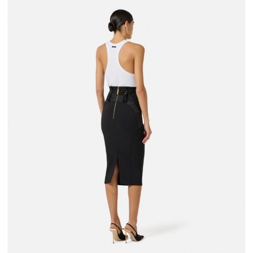 Fusta ELISABETTA FRANCHI, Bustier skirt in lightweight crêpe and satin fabrics