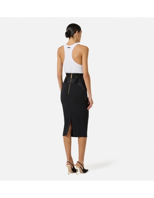 Fusta ELISABETTA FRANCHI, Bustier skirt in lightweight crêpe and satin fabrics - GO14862E2110