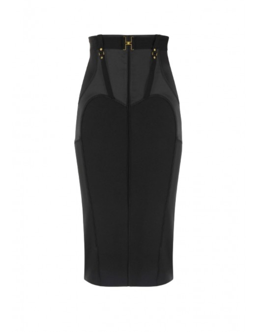 Fusta ELISABETTA FRANCHI, Bustier skirt in lightweight crêpe and satin fabrics - GO14862E2110