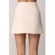 Fusta ELISABETTA FRANCHI, Miniskirt in double layer stretch crêpe fabric, Alb - GO15061E2193
