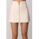 Fusta ELISABETTA FRANCHI, Miniskirt in double layer stretch crêpe fabric, Alb - GO15061E2193