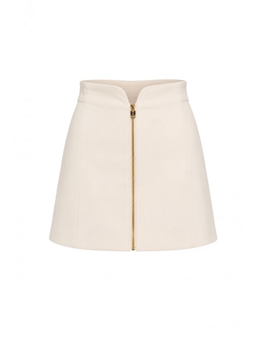 Fusta ELISABETTA FRANCHI, Miniskirt in double layer stretch crêpe fabric, Alb - GO15061E2193