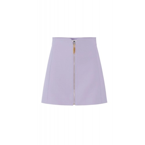 Fusta ELISABETTA FRANCHI, Miniskirt in double layer stretch crêpe fabric, Mov