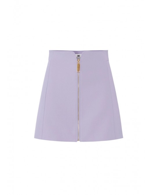 Fusta ELISABETTA FRANCHI, Miniskirt in double layer stretch crêpe fabric, Mov - GO15061E2EV7