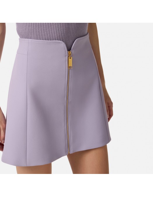 Fusta ELISABETTA FRANCHI, Miniskirt in double layer stretch crêpe fabric, Mov - GO15061E2EV7